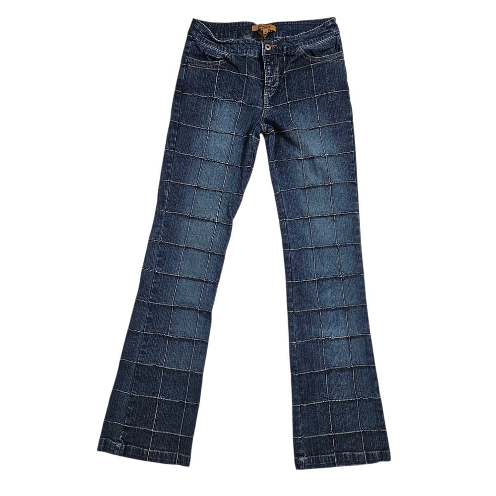 Y2k Low-Rise Flared Jeans Grid Style Arden B - Size 4